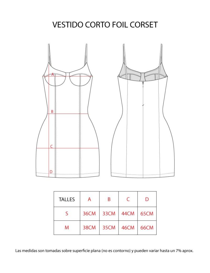 VESTIDO CORTO PUNTO FOIL CORSET - Image 8
