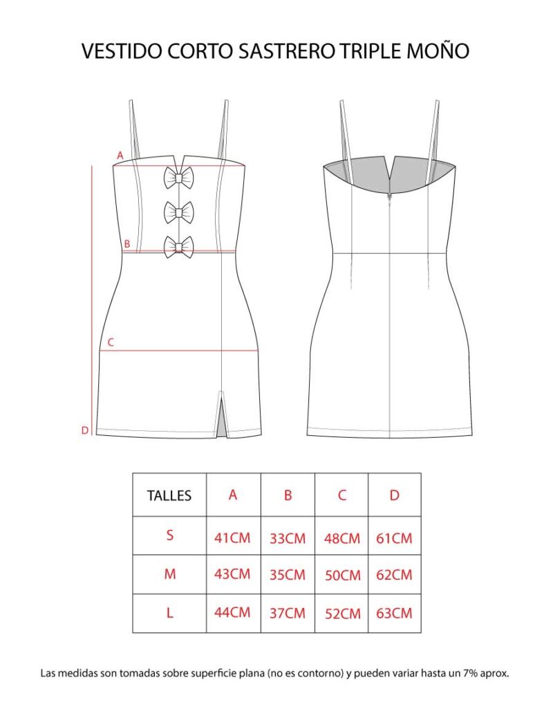 VESTIDO CORTO SASTRERO TRIPLE MOÑO - Image 6