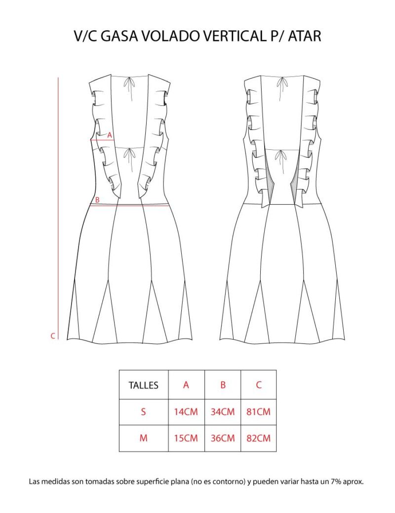VESTIDO CORTO GASA VOLADO VERTICAL P/ ATAR - Image 12