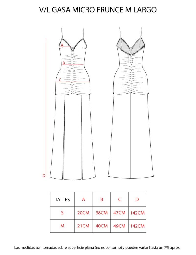 VESTIDO LARGO GASA MICRO FRUNCE M LARGO - Image 13