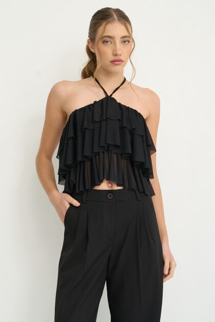 TOP TUL TRIPLE VOLADO