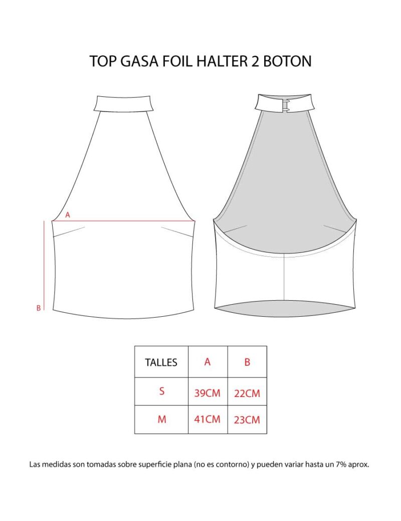 TOP GASA FOIL HALTER 2 BOTON - Image 9