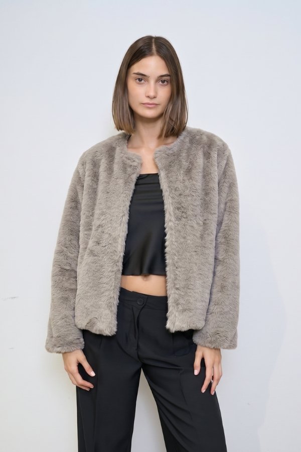 CAMPERA PIEL SINTETICO CROP