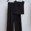 Variation picture for PANTALON PALAZZO + CHALECO DOBLE BOLSILLO (NEGRO)