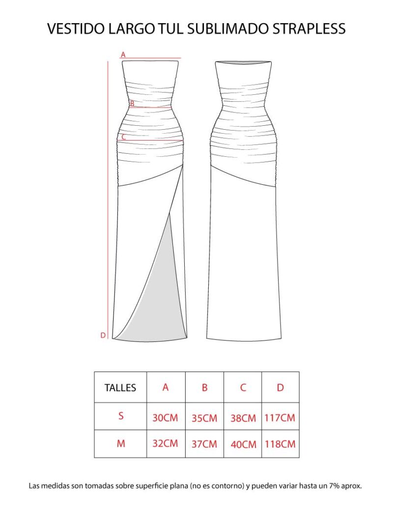 VESTIDO LARGO TUL SUBLIMADO STRAPLESS - Image 8