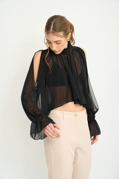 BLUSA GASA ABERTURA MANGAS