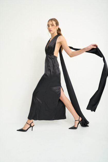 VESTIDO LARGO SATEN MULTI