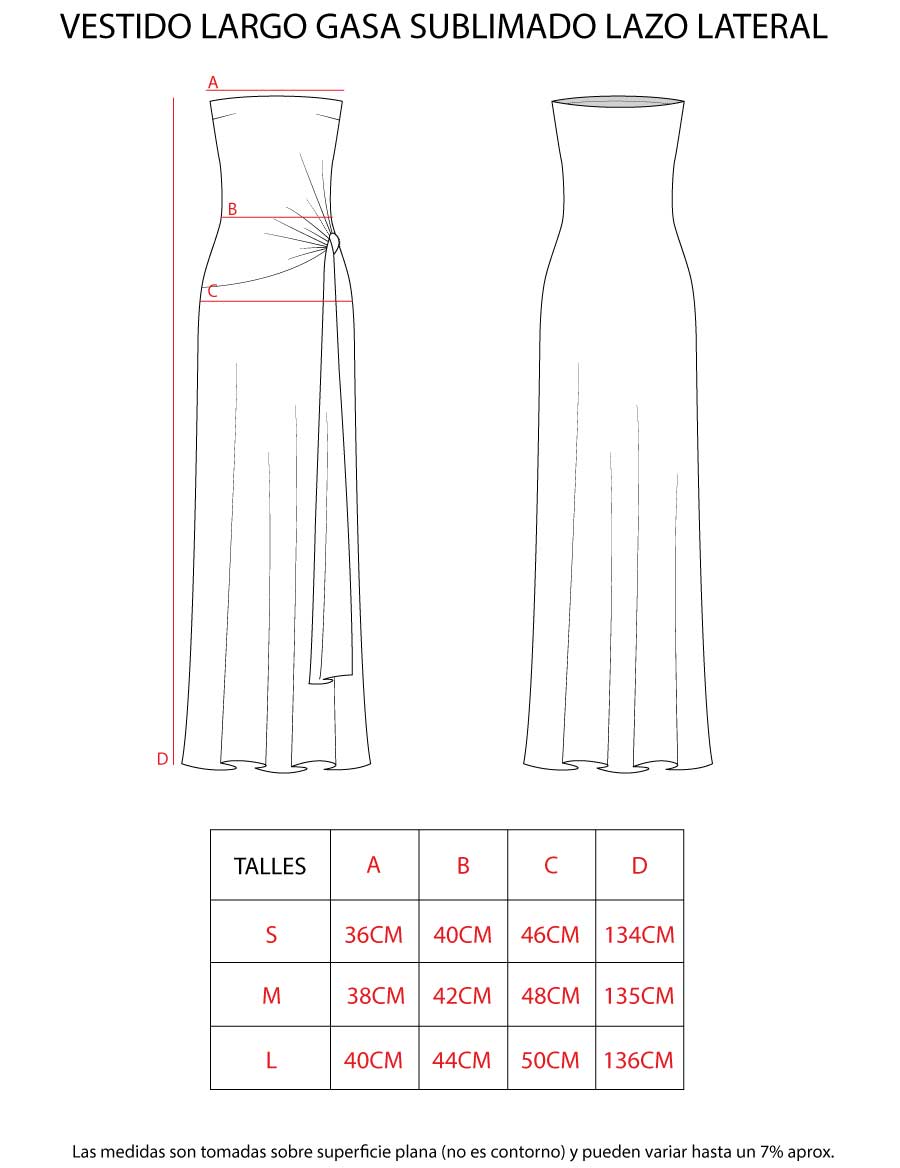 VESTIDO LARGO GASA SUBLIMADO LAZO LATERAL - Image 6