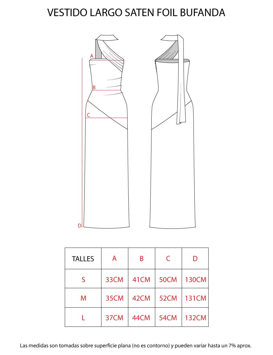 VESTIDO LARGO SATEN FOIL BUFANDA - Image 7