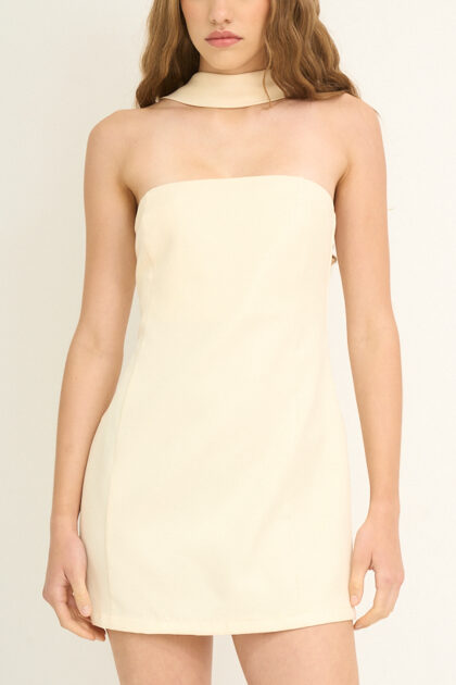 VESTIDO CORTO SASTRERO LAZO COLLAR