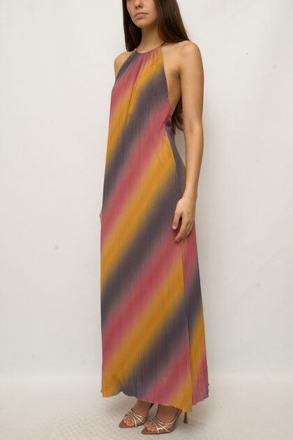 VESTIDO LARGO GASA SUBLIMADO PLISADO