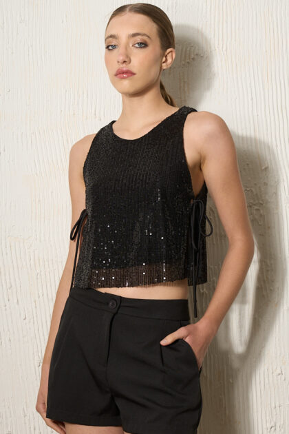 TOP LENTEJUELA PARA ATAR AL COSTADO