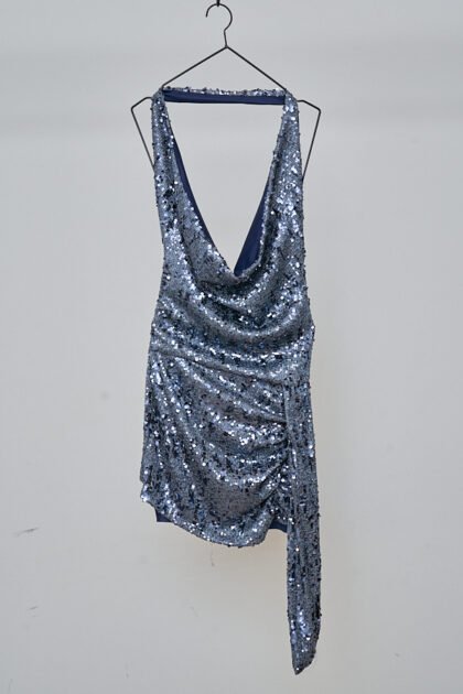 VESTIDO CORTO LENTEJUELA LAZO