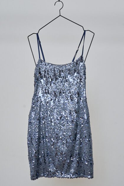 VESTIDO CORTO LENTEJUELA RECTO