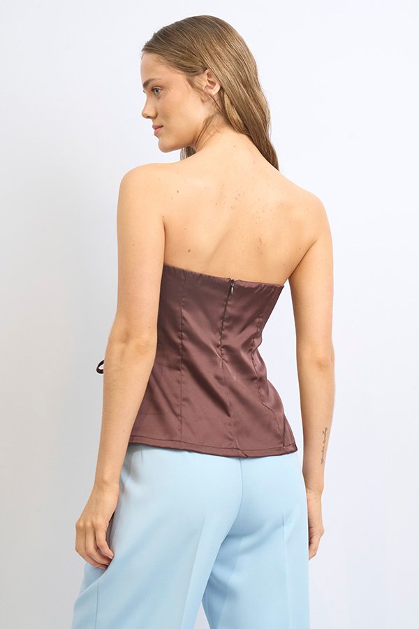 TOP STRAPLESS SATEN DOBLE TIRA - Image 3