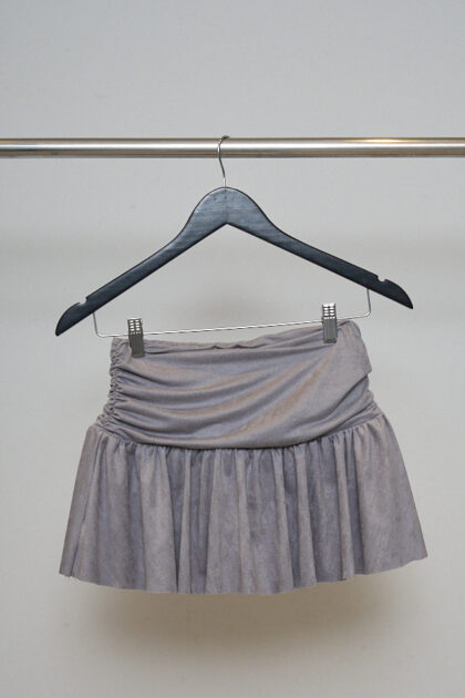 POLLERA GAMUZA MINI VOLADO