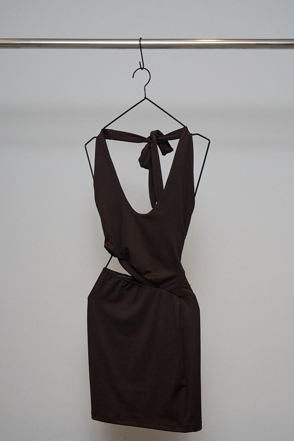 VESTIDO CORTO MICROFIBRA ABERTURA LATERAL