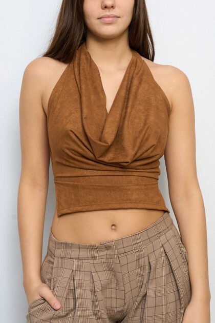 TOP GAMUZA 2 BOTONES