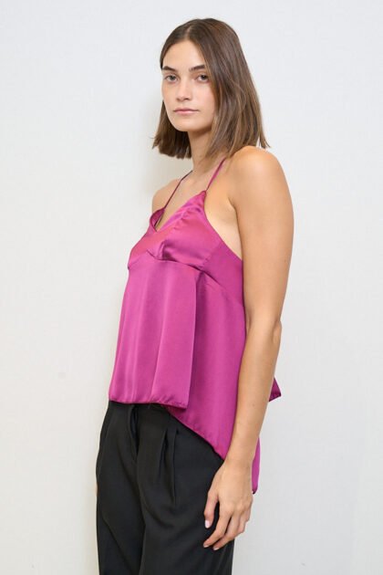 TOP SATEN ESPALDA CON VUELO
