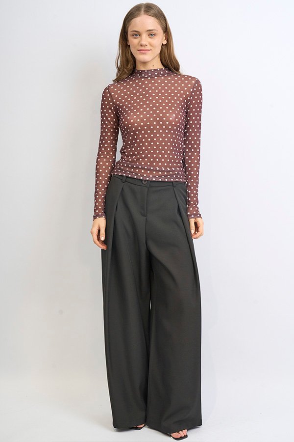 BLUSA TUL LUNARES CUELLO ALTO - Image 4