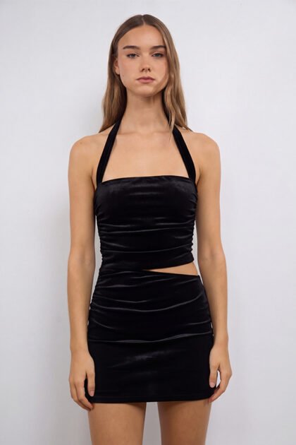 VESTIDO CORTO TERCIOPELO RECTO
