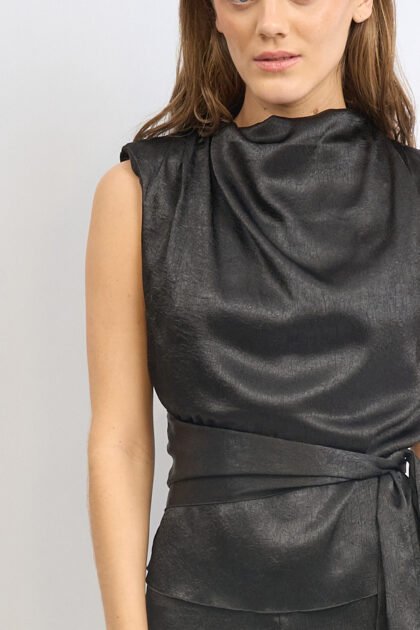 BLUSA SATEN TRAMADO HOMBRERA