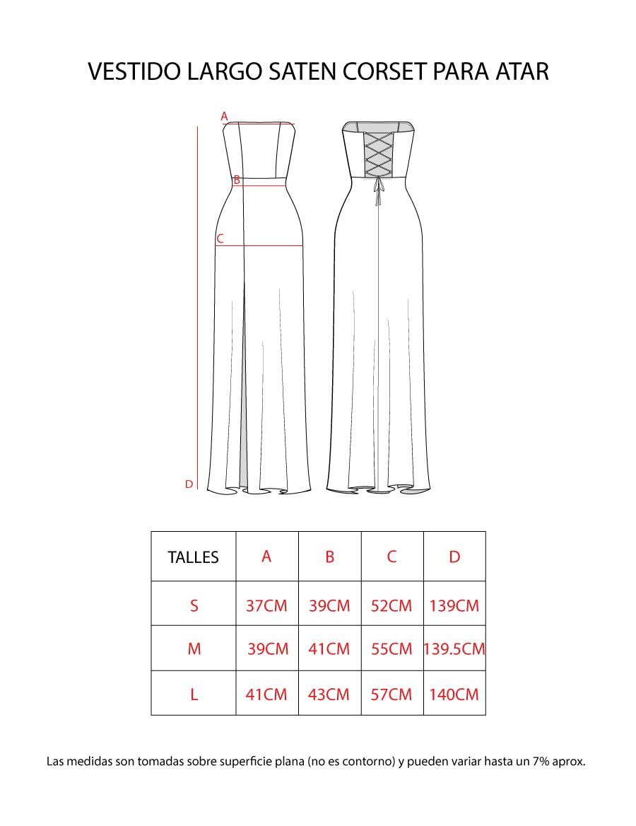VESTIDO LARGO SATEN CORSET PARA ATAR - Image 6