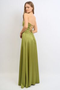 VESTIDO LARGO SATEN CORSET PARA ATAR